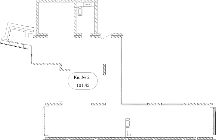 Планировка — Маршал, 1-комн., 95 м²