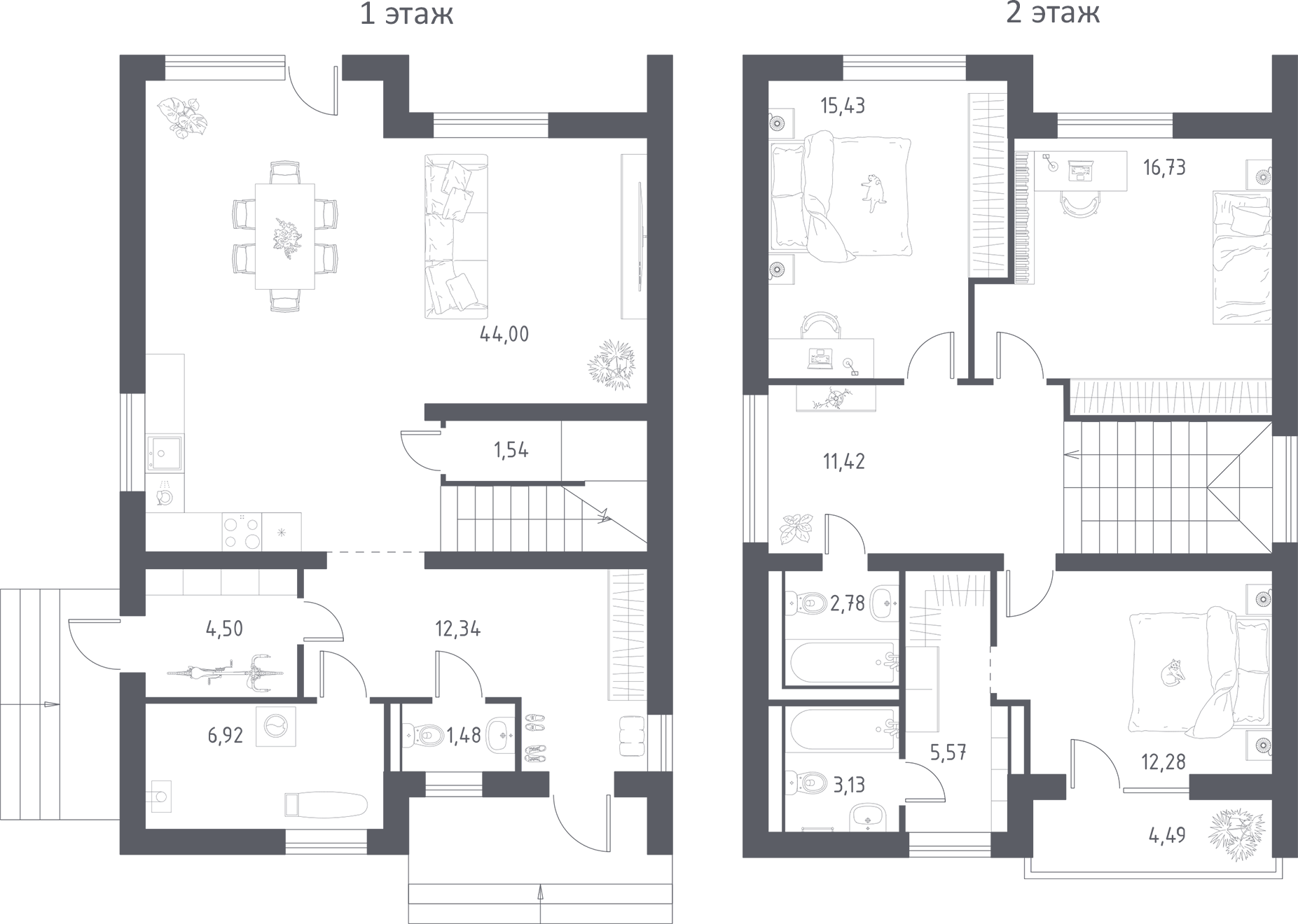 Планировка — Коттеджный поселок Истра Дом, 3-комн., 159 м²
