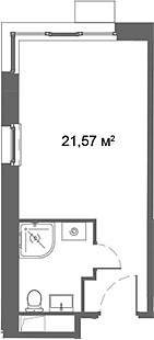 Планировка — Ситимикс, Студия, 22 м²