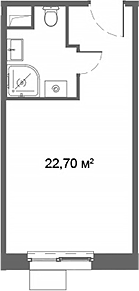 Планировка — Ситимикс, Студия, 23 м²