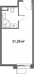 Планировка — Ситимикс, Студия, 21 м²