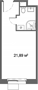 Планировка — Ситимикс, Студия, 22 м²