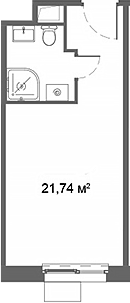 Планировка — Ситимикс, Студия, 22 м²