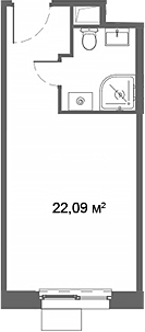 Планировка — Ситимикс, Студия, 22 м²