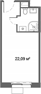 Планировка — Ситимикс, Студия, 22 м²