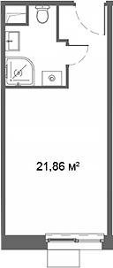 Планировка — Ситимикс, Студия, 22 м²