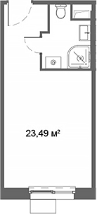Планировка — Ситимикс, Студия, 23 м²