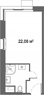 Планировка — Ситимикс, Студия, 22 м²