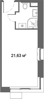 Планировка — Ситимикс, Студия, 22 м²
