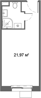 Планировка — Ситимикс, Студия, 22 м²