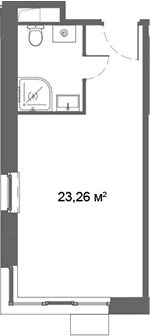 Планировка — Ситимикс, Студия, 23 м²