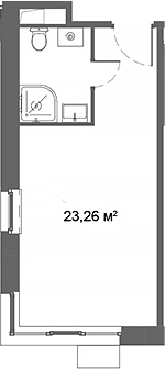 Планировка — Ситимикс, Студия, 23 м²
