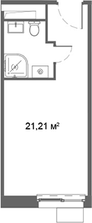 Планировка — Ситимикс, Студия, 21 м²