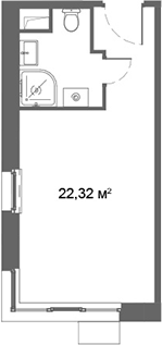 Планировка — Ситимикс, Студия, 22 м²