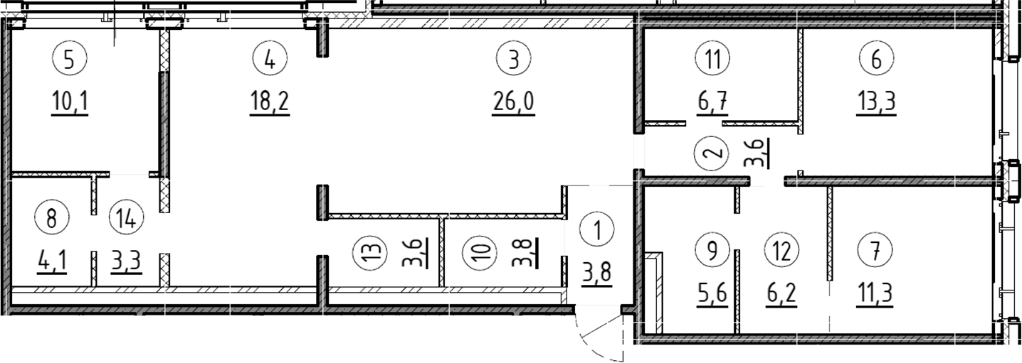 Планировка — Дом А, 3-комн., 120 м²