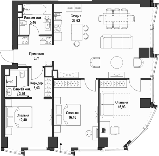 Планировка — Феймос, 4-комн., 102 м²