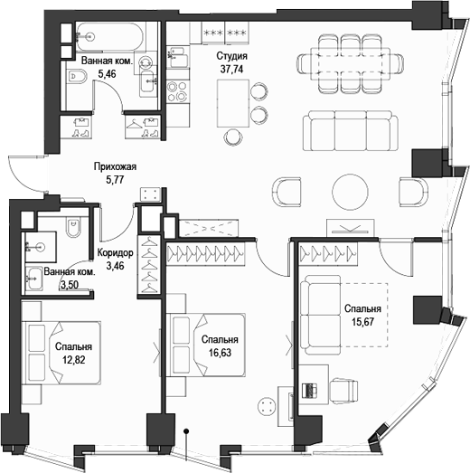 Планировка — Феймос, 4-комн., 101 м²