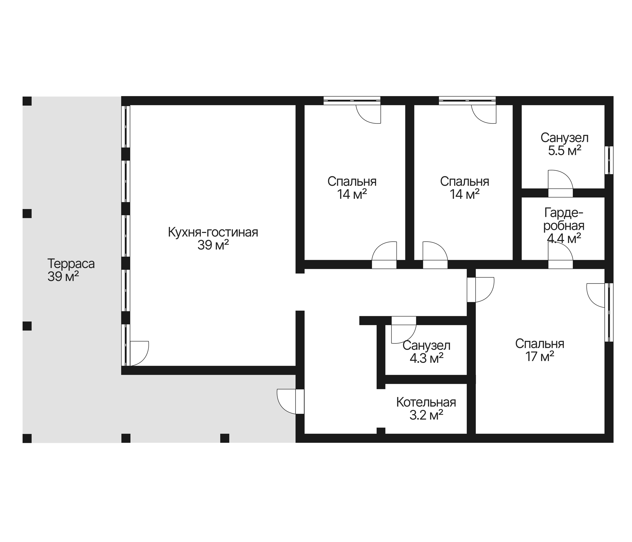 Планировка — Коттеджный поселок Максимово парк, 3-комн., 121 м²