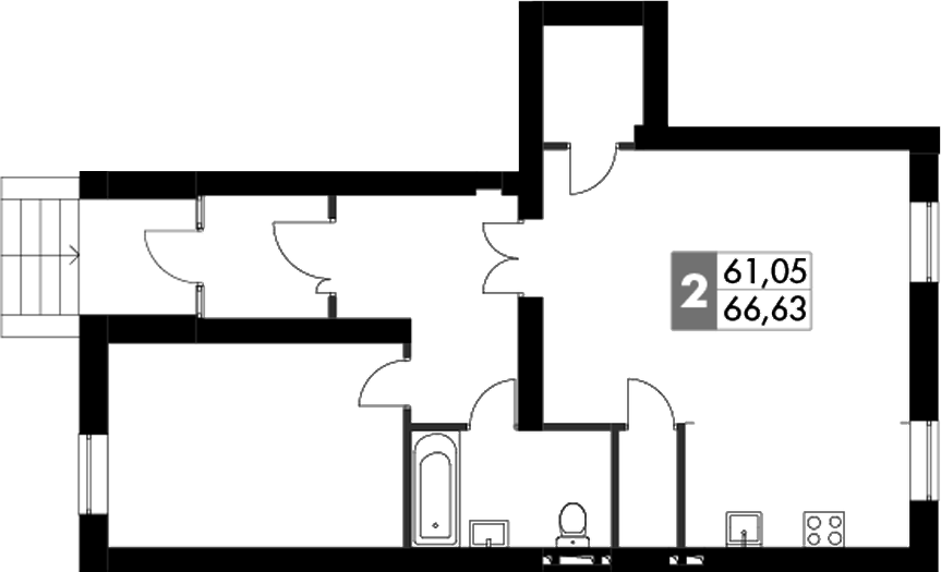 Планировка — Парк Апрель, 2-комн., 69 м²
