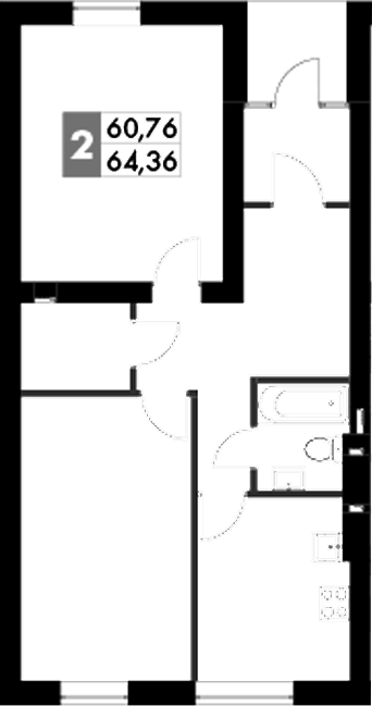 Планировка — Парк Апрель, 2-комн., 68 м²