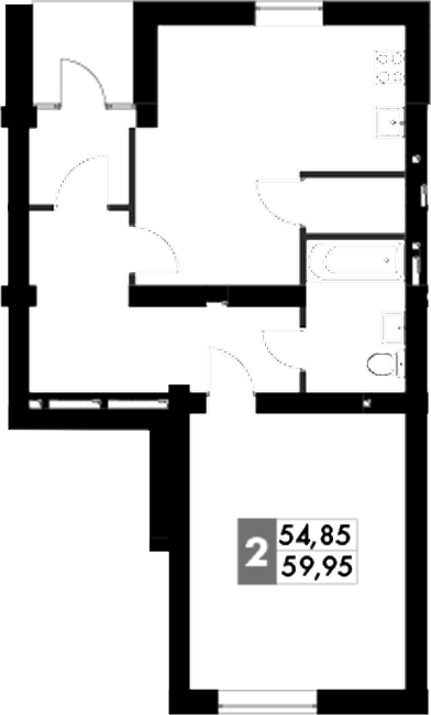 Планировка — Парк Апрель, 2-комн., 63 м²