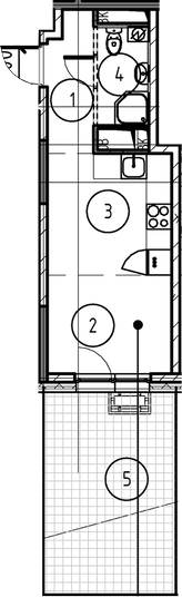 Планировка — Foreville, Студия, 22 м²