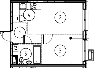 Планировка — Foreville, 1-комн., 33 м²