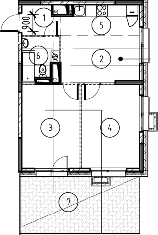 Планировка — Foreville, 2-комн., 51 м²