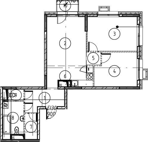 Планировка — Foreville, 2-комн., 64 м²