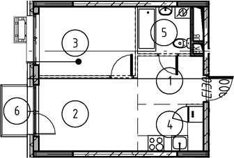 Планировка — Foreville, 1-комн., 33 м²