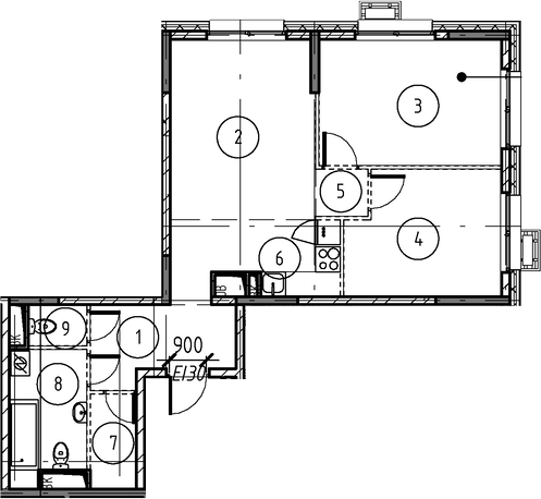 Планировка — Foreville, 2-комн., 64 м²