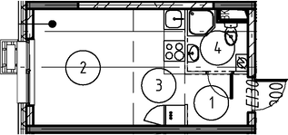 Планировка — Foreville, Студия, 21 м²