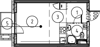 Планировка — Foreville, Студия, 22 м²