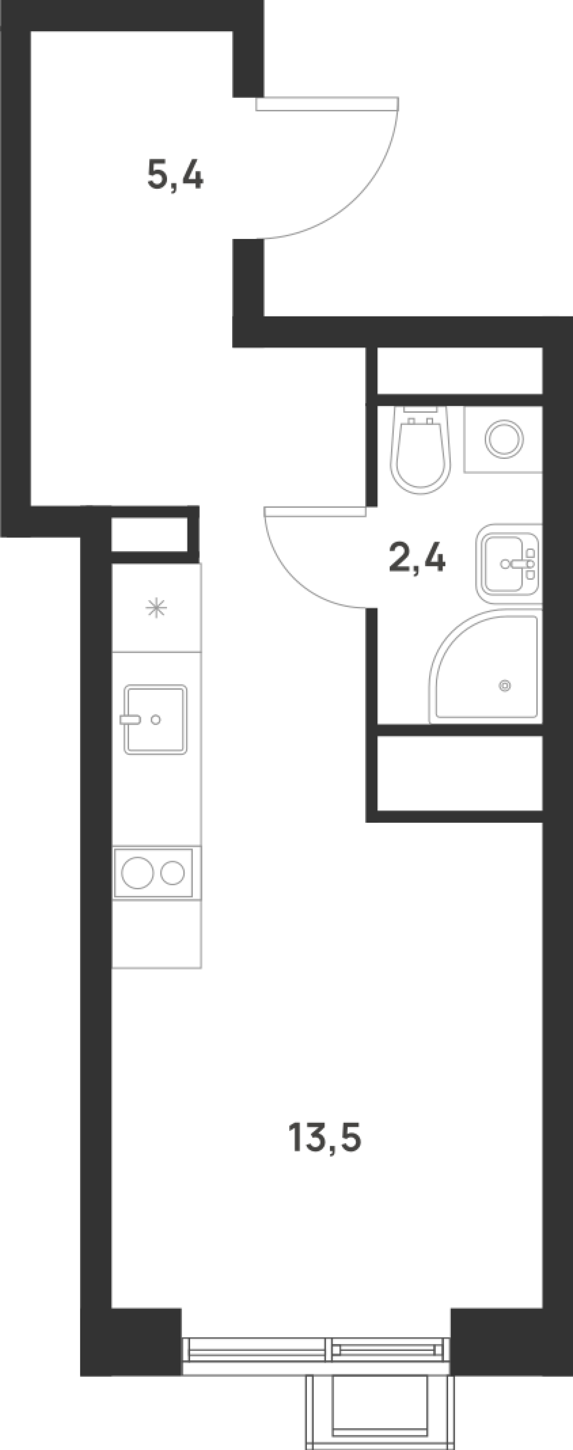 Планировка — Foreville, Студия, 21 м²