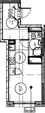 Планировка — Foreville, Студия, 21 м²