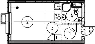 Планировка — Foreville, Студия, 21 м²