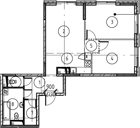 Планировка — Foreville, 2-комн., 66 м²