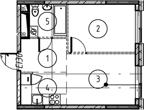 Планировка — Foreville, 1-комн., 33 м²