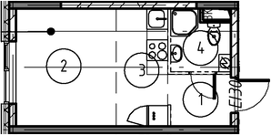 Планировка — Foreville, Студия, 21 м²