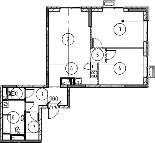 Планировка — Foreville, 2-комн., 66 м²