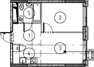 Планировка — Foreville, 1-комн., 33 м²