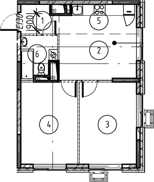 Планировка — Foreville, 2-комн., 53 м²