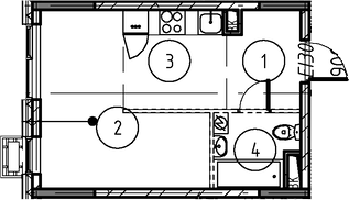 Планировка — Foreville, Студия, 26 м²