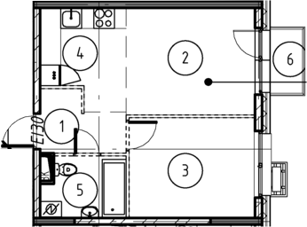Планировка — Foreville, 1-комн., 37 м²