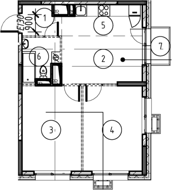 Планировка — Foreville, 2-комн., 51 м²