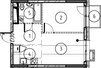 Планировка — Foreville, 1-комн., 33 м²