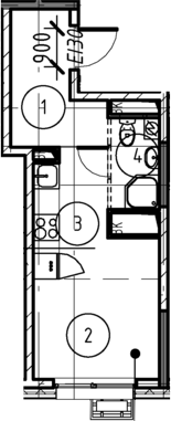 Планировка — Foreville, Студия, 21 м²