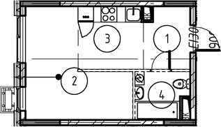 Планировка — Foreville, Студия, 26 м²