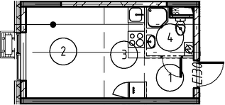 Планировка — Foreville, Студия, 21 м²