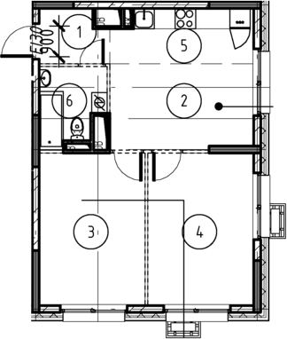Планировка — Foreville, 2-комн., 51 м²